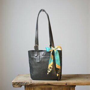 VTG Coach Waverly Soho Buckle Tote 4157 Black Leather Silver 90s Domin Republic